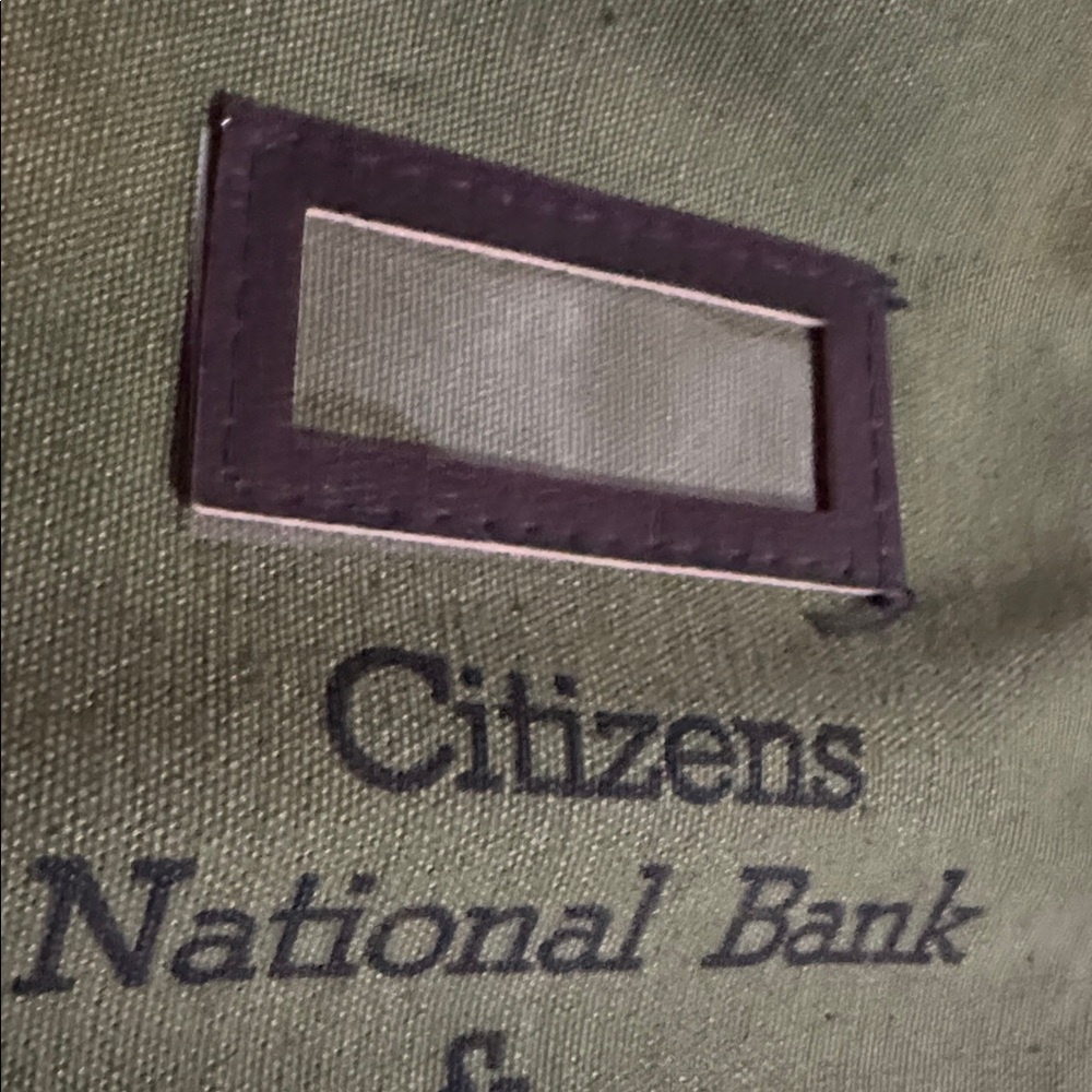 vtg canvas money bag Citizens National Bank & Trust Company Torrington, Wyoming. - Picture 7 of 7